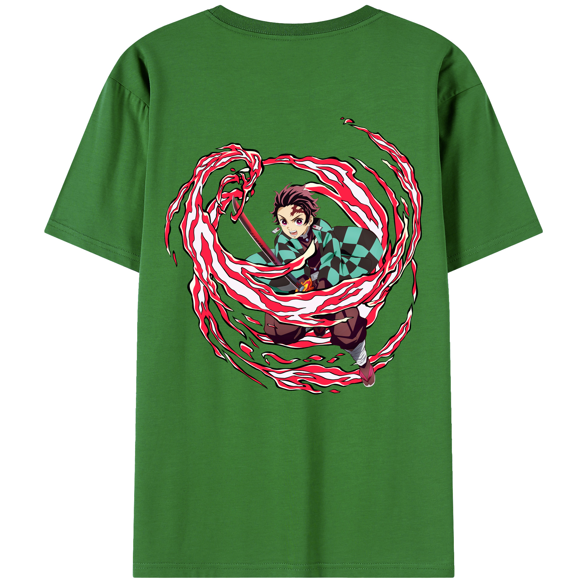 （画像用） 鬼滅の刃 竈門 炭治郎／かまど たんじろう Kamado Tanjirou レディース半袖Tシャツ(バックプリント)